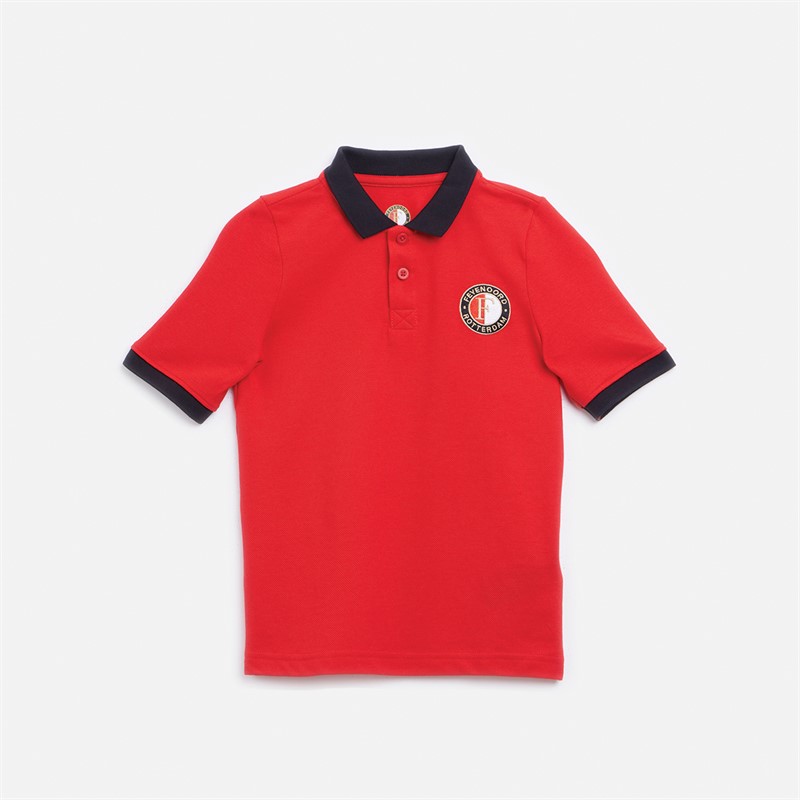 Castore Polo Piqué Junior FR Feyenoord Heritage Rouge Chinois - Taille 8-9Y