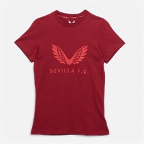 Castore Damen SFC Sevilla FC Reise Logo T-Shirt Radsport Rot