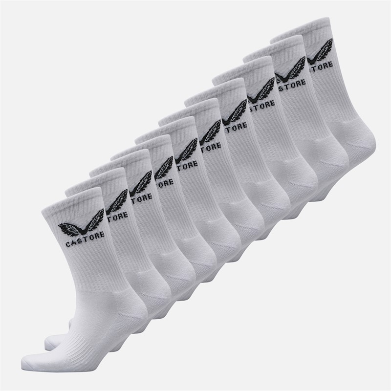 Castore Ten Pack Cushioned Crew Socks White