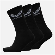 Castore Three Pack Cushioned Crew Socks Black