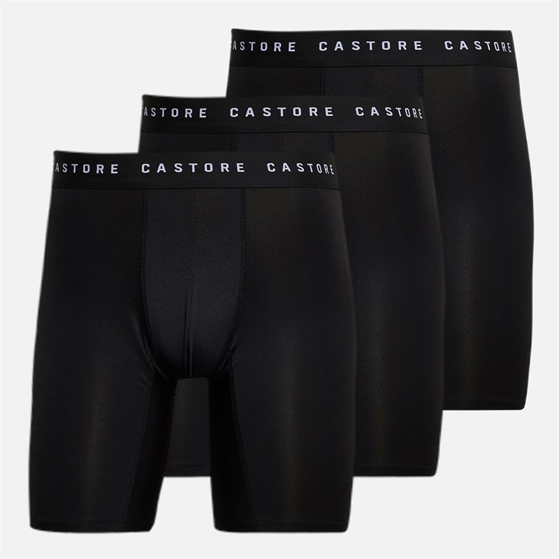 Castore Mens Rudor Three Pack Long Performance Boxers Black