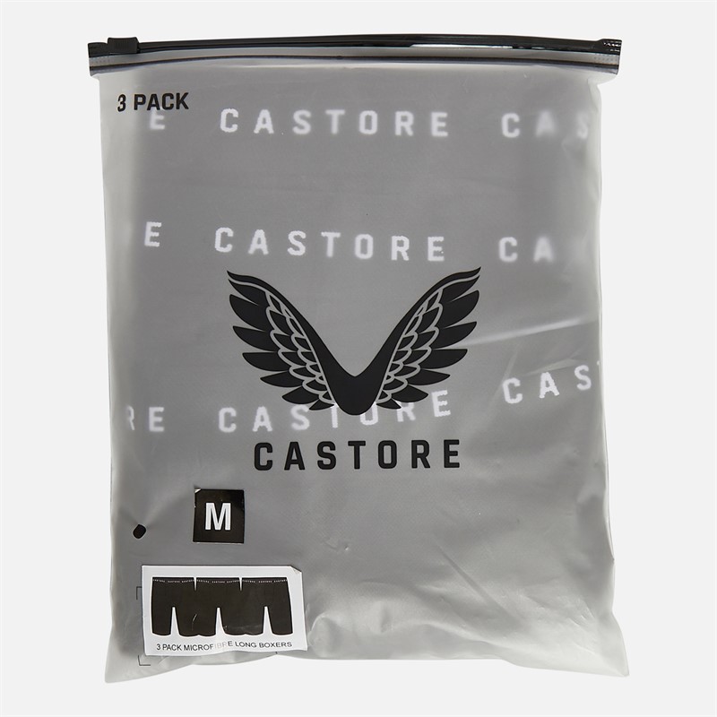 Castore Mens Rudor Three Pack Long Performance Boxers Black