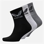 Castore Three Pack Cushioned Quarter Socks White/Black/Grey
