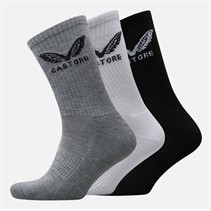 Castore Three Pack Cushioned Crew Socks White/Black/Grey