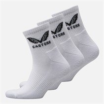Castore Three Pack Cushioned Quarter Socks White