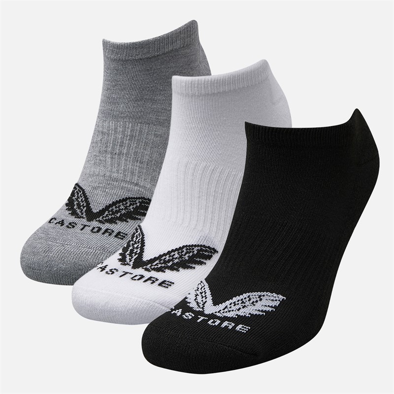 Castore Three Pack No Show Socks White/Black/Grey