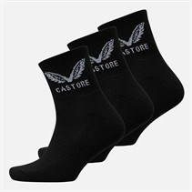 Castore Three Pack Cushioned Quarter Socks Black