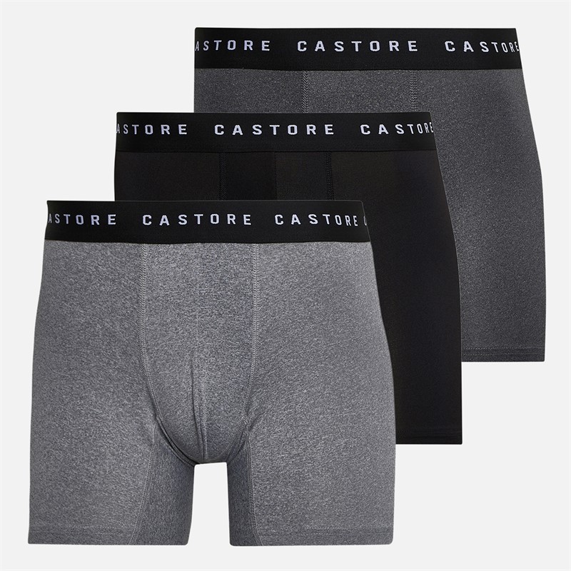 Castore Mens Jofra Three Pack Short Performance Boxers Black/Grey