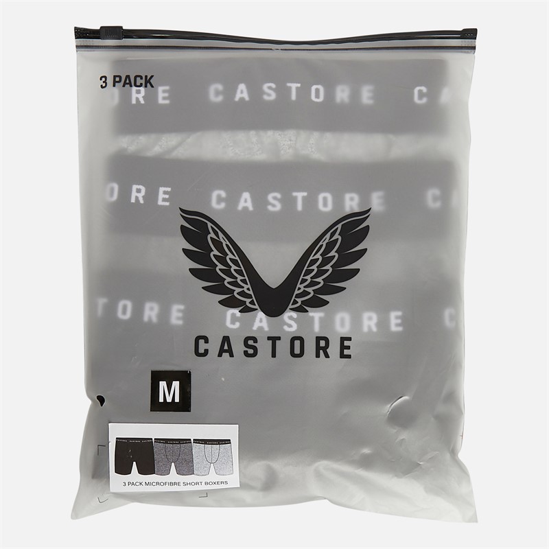Castore Mens Jofra Three Pack Short Performance Boxers Black/Grey