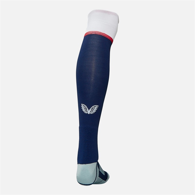 Castore Junior RFU England Rugby 25/26 Home Socks Peacoat/Brilliant White/Lipstick Red