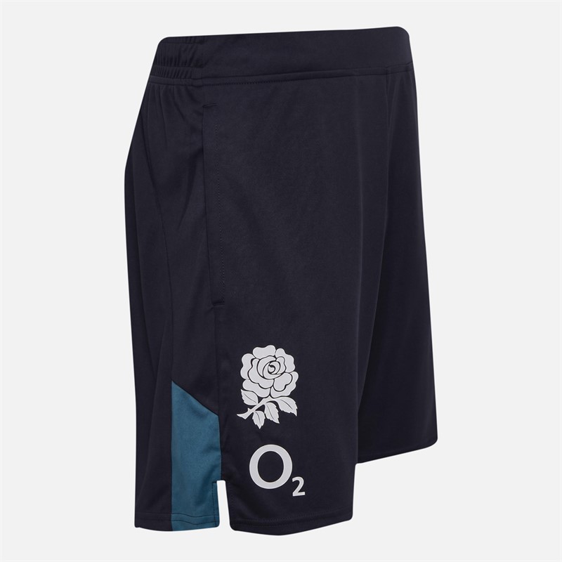 Castore Mens RFU England Rugby Performance Knit Shorts Inkwell/Storm Blue