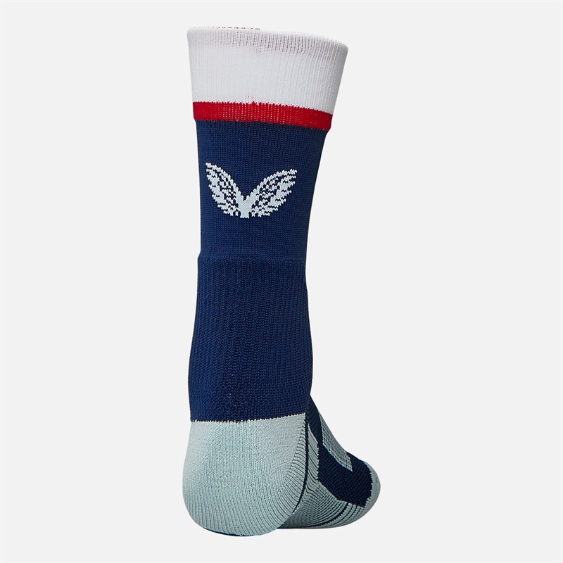 Castore Junior RFU England Rugby 25/26 Home Mid Calf Socks Peacoat/Brilliant White/Lipstick Red