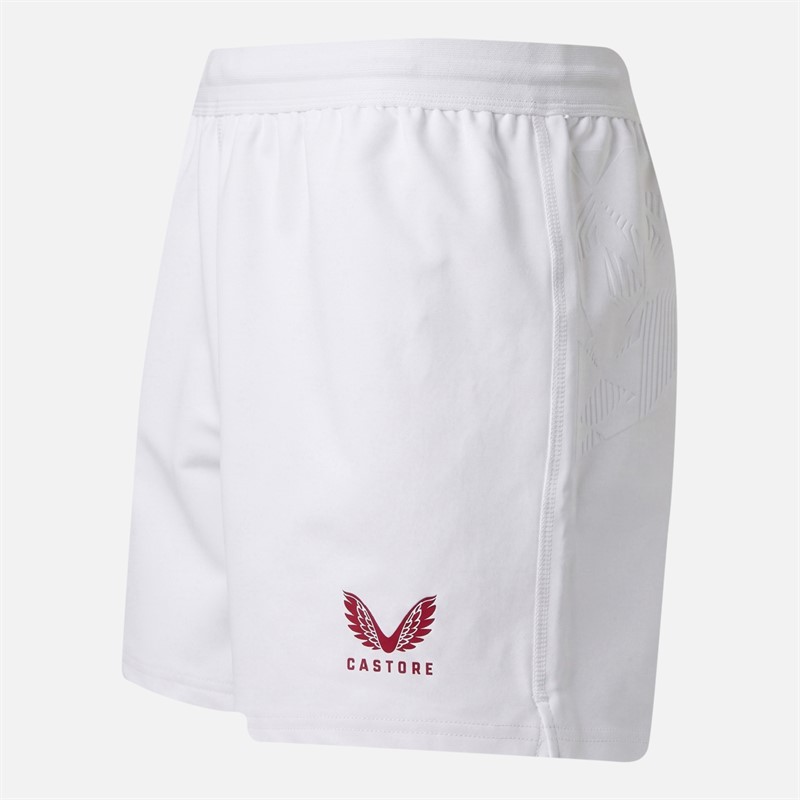Castore Mens RFU England Rugby 25/26 Home Pro Shorts Brilliant White/Lipstick Red