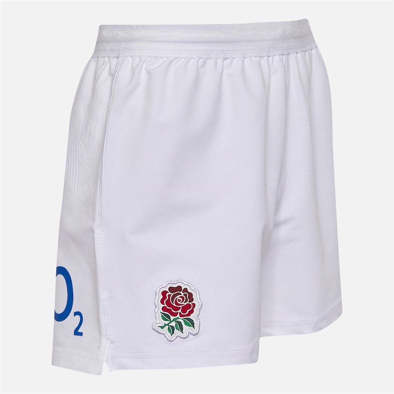 Castore Mens RFU England Rugby 25/26 Home Pro Shorts Brilliant White/Lipstick Red