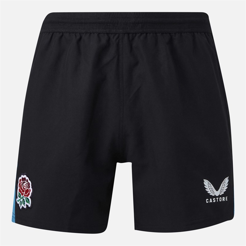 Castore Mens RFU England Rugby 25/26 Alternate Shorts Caviar/Swim Cap