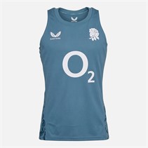 Castore Mens RFU England Rugby Performance Singlet Vest Storm Blue