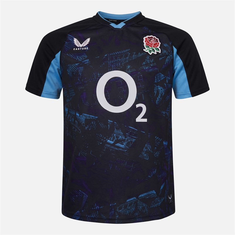 Castore Mens RFU England Rugby 25/26 Alternate Jersey Caviar/Swim Cap