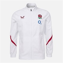 Castore Mens RFU England Rugby Anthem Jacket Brilliant White/Jester Red