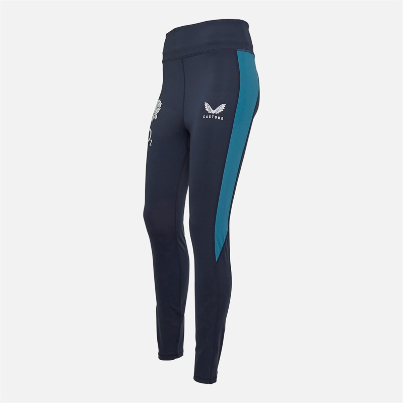 Castore Womens RFU England Rugby Performance Leggings Inkwell/Storm Blue