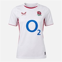 Castore Womens RFU England Rugby Red Roses 25/26 Home Jersey Brilliant White/Lipstick Red