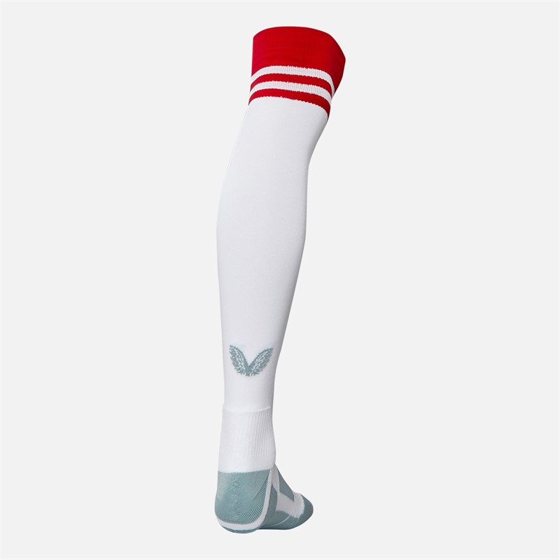 Castore RFU England Rugby Red Roses 25/26 Home Socks Brilliant White/Lipstick Red
