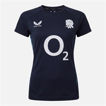Castore Womens RFU England Rugby Performance T-Shirt Inkwell/Storm Blue