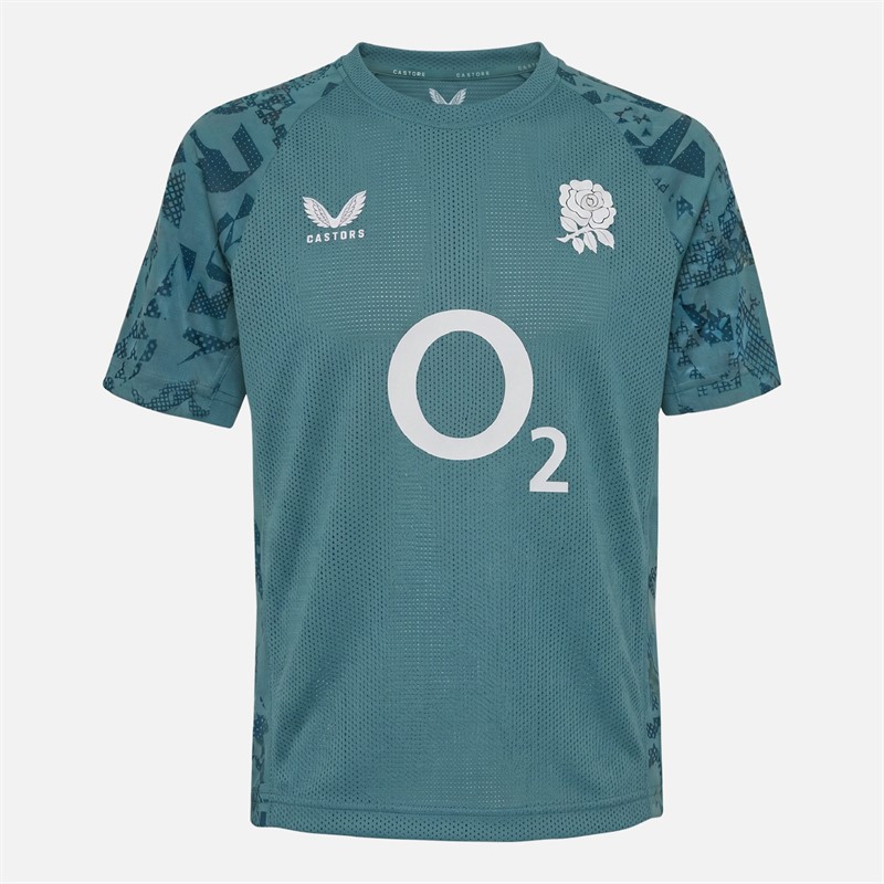 Castore Junior RFU England Rugby Performance T-Shirt Storm Blue