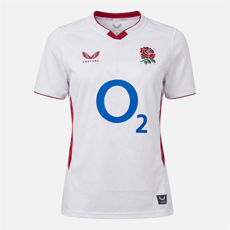 Castore Womens RFU England Rugby 25/26 Home Jersey Brilliant White/Lipstick Red
