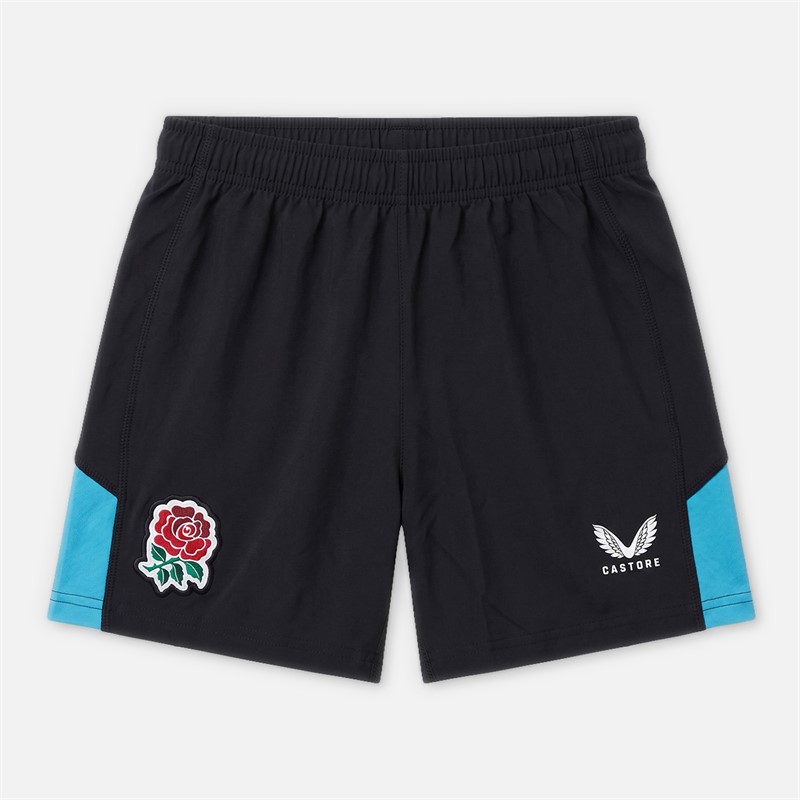 Castore Junior RFU England Rugby 25/26 Alternate Shorts Caviar/Swim Cap