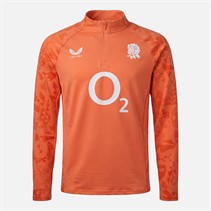 Castore Mens RFU England Rugby Performance Midlayer 1/4 Zip Top Melon