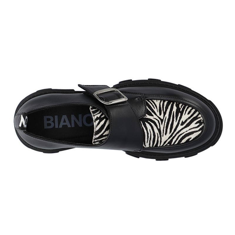 Bianco Dames Loafers met Klittenband Zebra