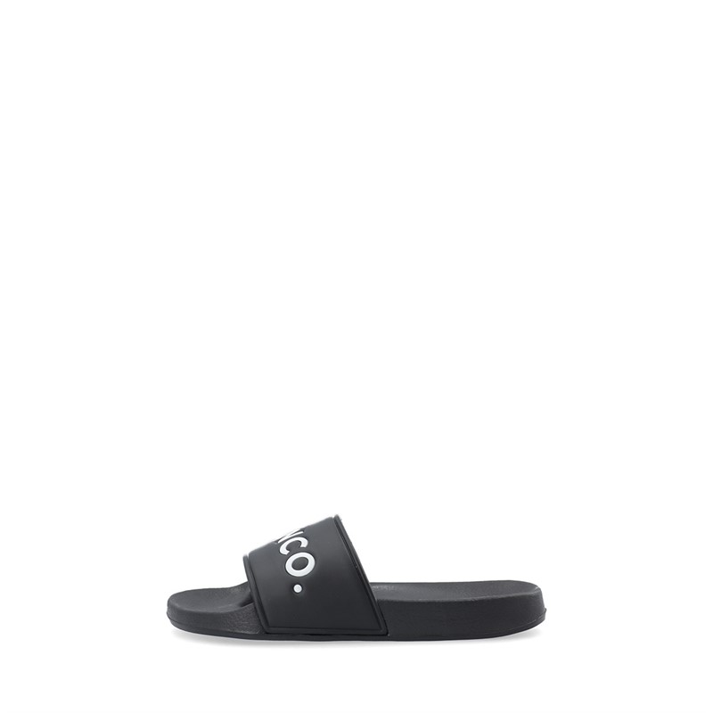 Bianco Damen Biastone Logo Slider Sandalen Schwarz