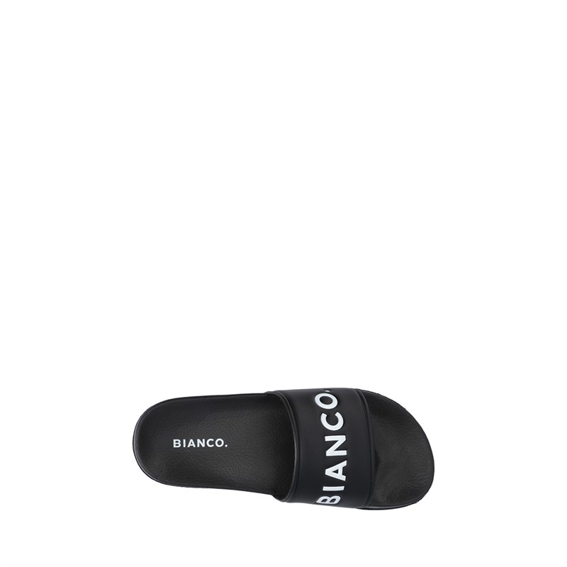 Bianco Damen Biastone Logo Slider Sandalen Schwarz