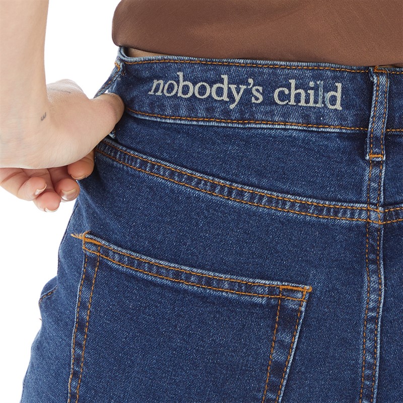 Nobody's Child Womens Mid Rise Slim Flare Jeans Indigo