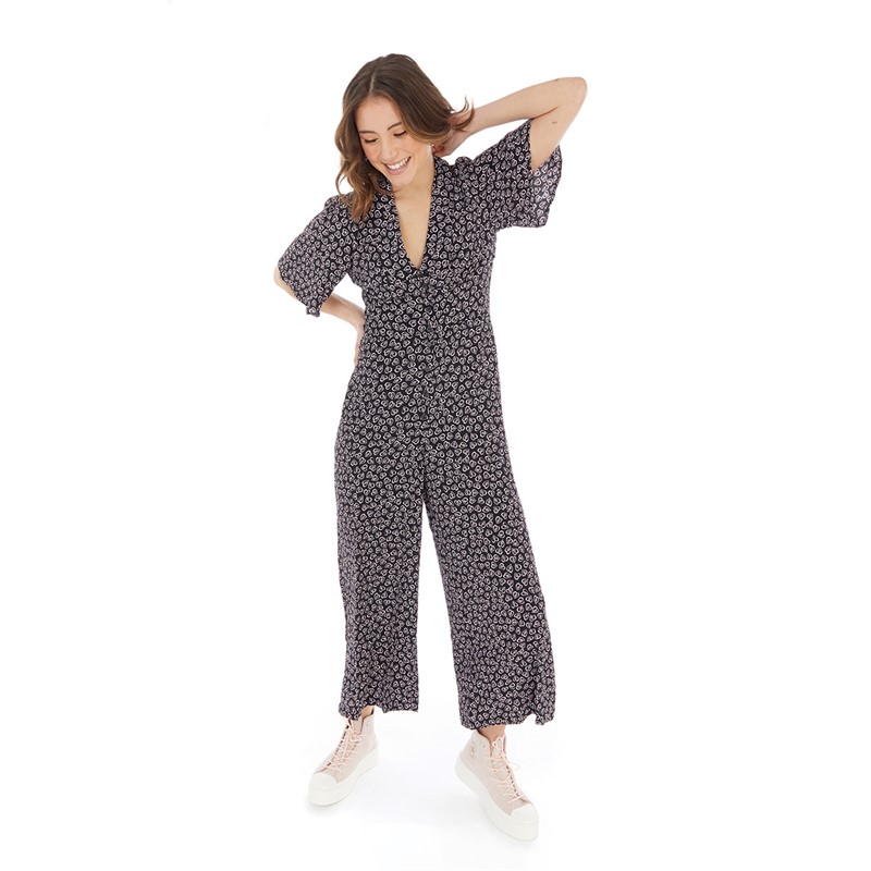 Nobody's Child Womens Daisy Jumpsuit Black