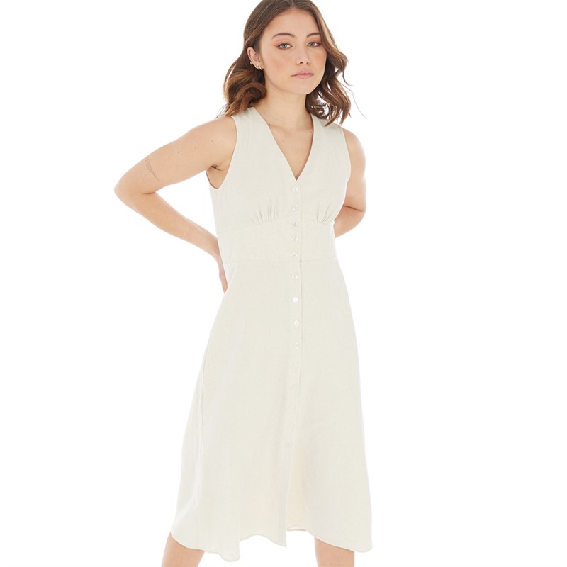 Nobody's Child Womens Sandra Midi Dress Ecru