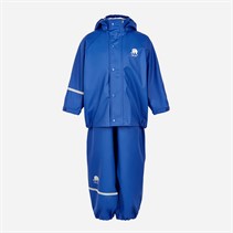 Celavi Børne Solid PU Basic Regntøj Sæt Havblå Oceanblue