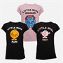 Little Miss Piger 3-pak T-shirts Sort/Pink/Sort