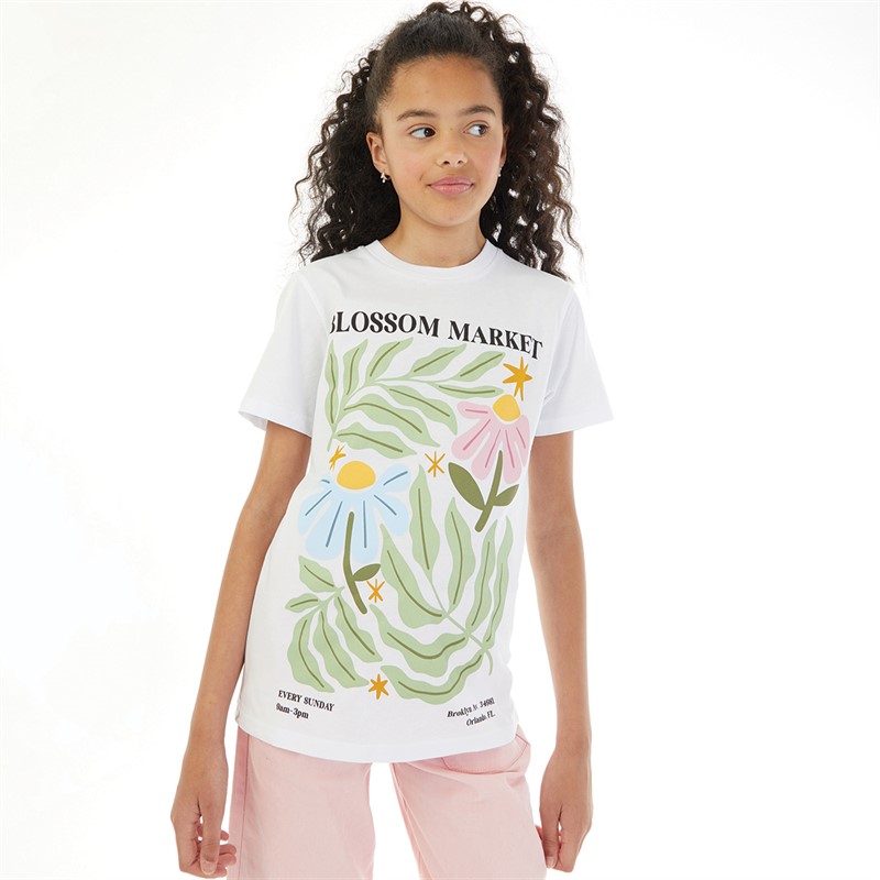 Suburban Riot Girls Blossom Market T-Shirt White