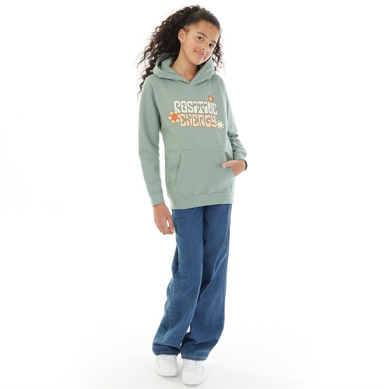 Suburban Riot Girls Positive Energy Hoodie Dusty Green