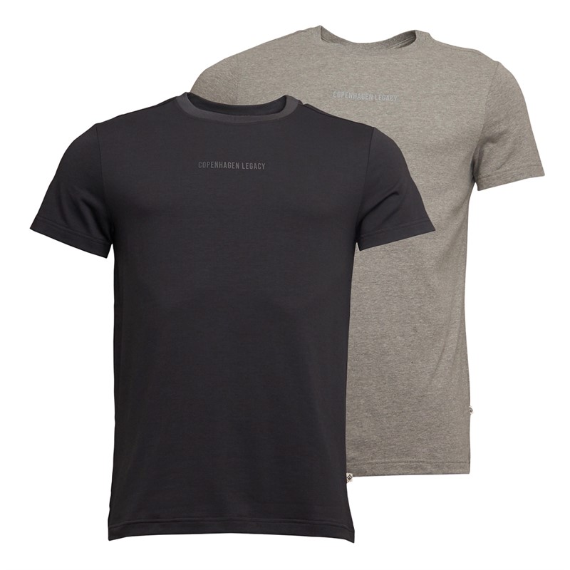 Copenhagen Legacy T-shirts Homme Gris chiné/Anthracite (lot de 2)