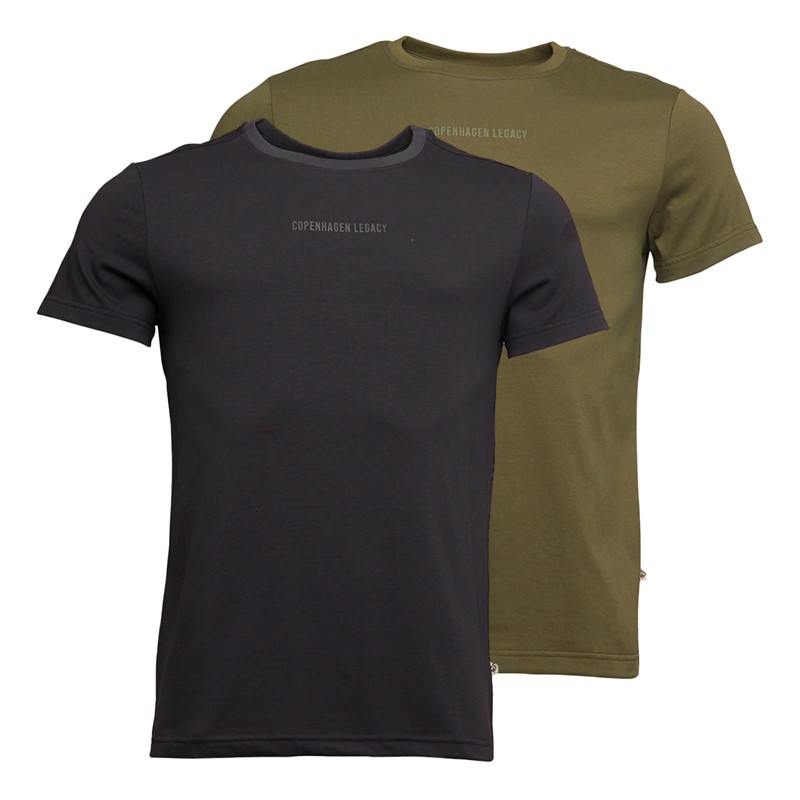 Copenhagen Legacy T-shirts Homme Pacquet Double Vert armée/Anthracite