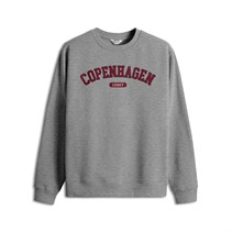 Copenhagen Legacy Crew Print Sweatshirt Grijs Melange
