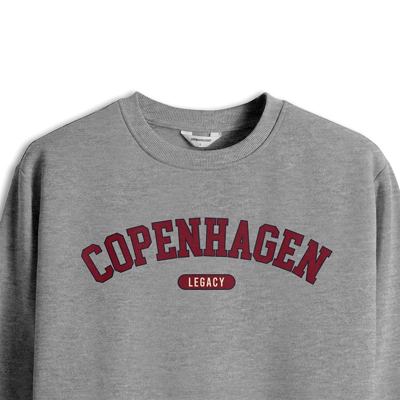 Copenhagen Legacy Crew Print Sweatshirt Grå Melange