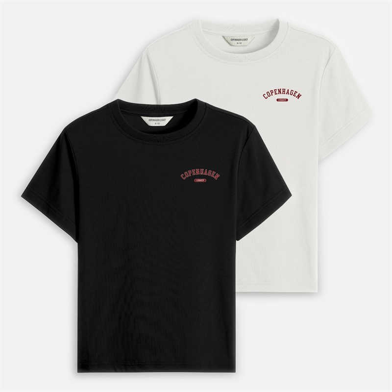 Copenhagen Legacy Drenge To Pakke T-Shirts Sort/Hvid