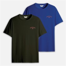 Copenhagen Legacy Heren Twee Pak Bedrukte T Shirts Army / Cobalt