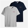 Copenhagen Legacy Herre To Pak Trykte T-shirts Grå / Marineblå