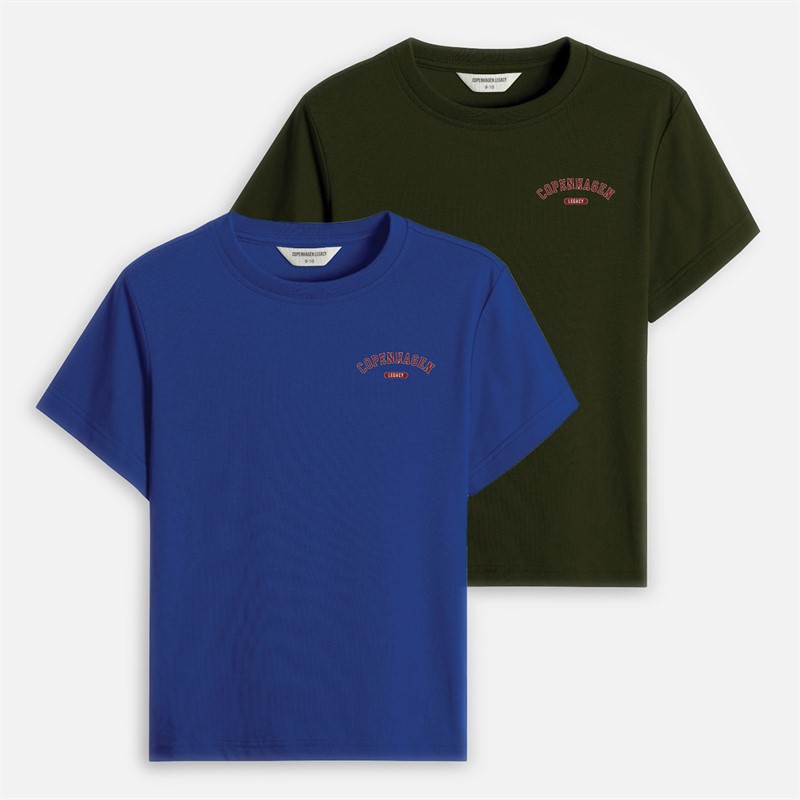 Copenhagen Legacy Drenge To Pakke T-Shirts Army / Cobalt