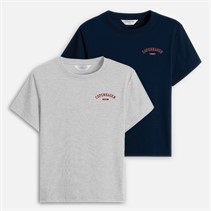 Copenhagen Legacy Jongens Set van 2 T-shirts Grijs Gemêleerd / Marineblauw