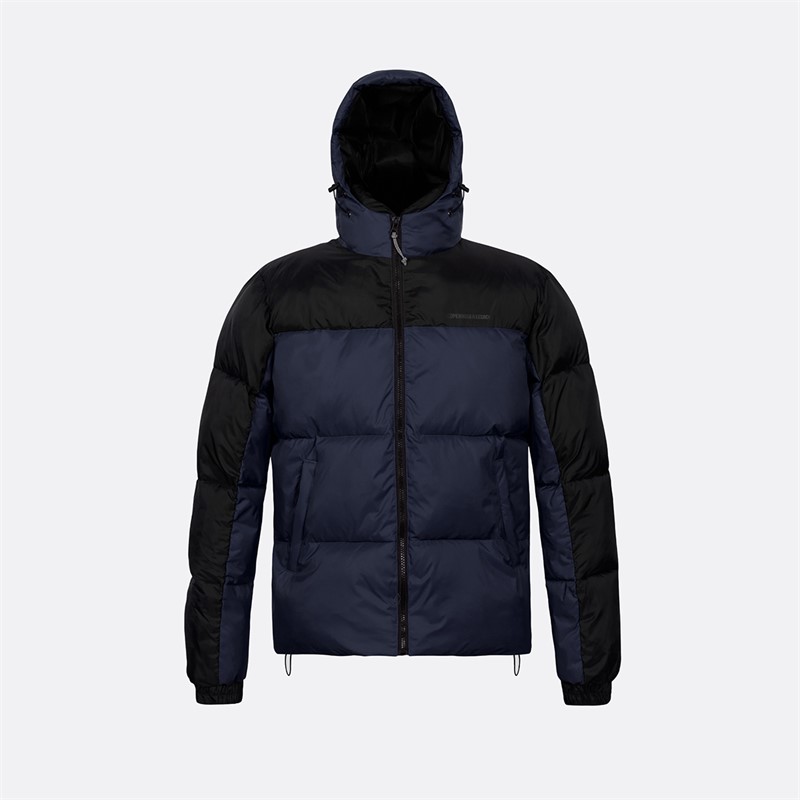 Copenhagen Legacy Heren Jas met Capuchon Marineblauw / Zwart - Maat 3XL